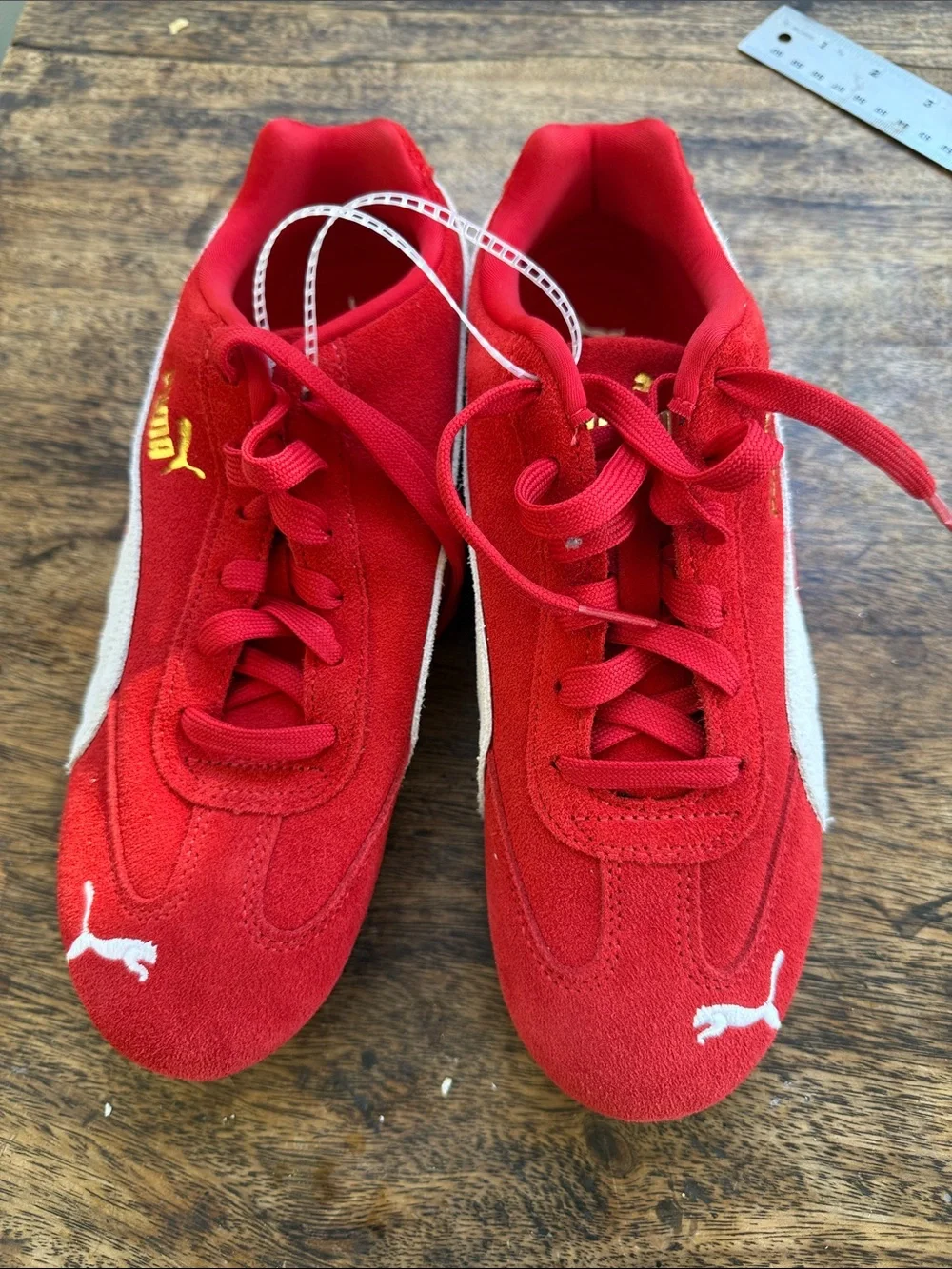 PUMA Speedcat Red Suede Sneakers Women’s US 7 Ortholite Leather Low Top NWT - Picture 2 of 8
